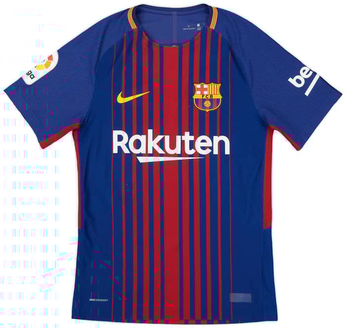 2017-18 Barcelona Authentic Home Shirt Messi #10 - 5/10 - (S)