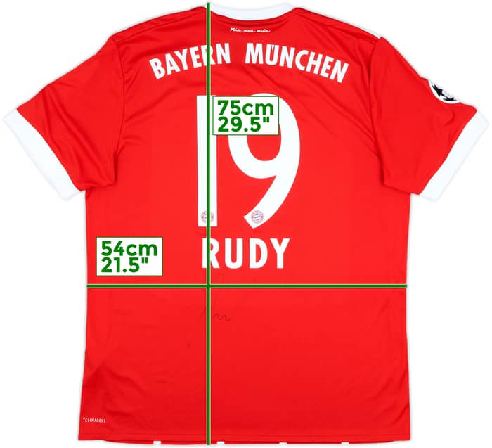 2017-18 Bayern Munich Signed Home Shirt Rudy #19 - 9/10 - (L)