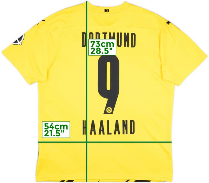 2020-21 Borussia Dortmund Home Shirt Haaland #9 - 9/10 - (L)