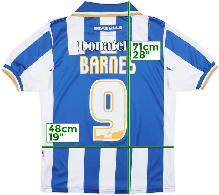 2011-13 Brighton Home Shirt Barnes #9 - 6/10 - (S)