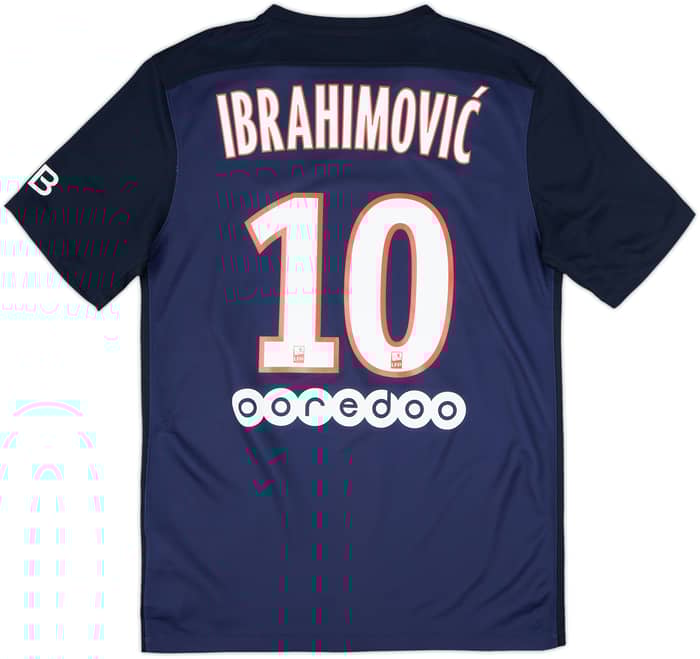 2015-16 Paris Saint-Germain Home Shirt Ibrahimovic #10 - 6/10 - (S)