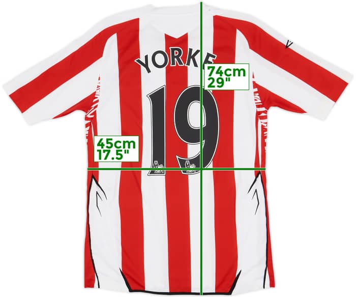 2007-08 Sunderland Home Shirt Yorke #19 - 9/10 - (S)