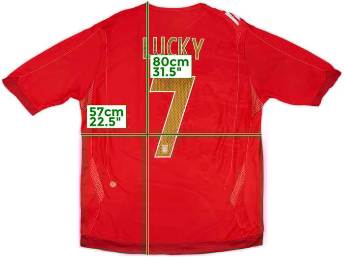 2006-08 England Away Shirt Lucky #7 - 5/10 - (XL)