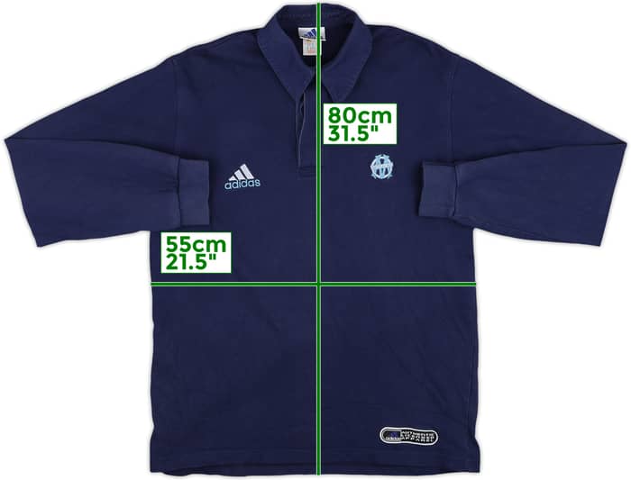 1999-00 Olympique Marseille adidas Polo L/S Shirt - 8/10 - (M)