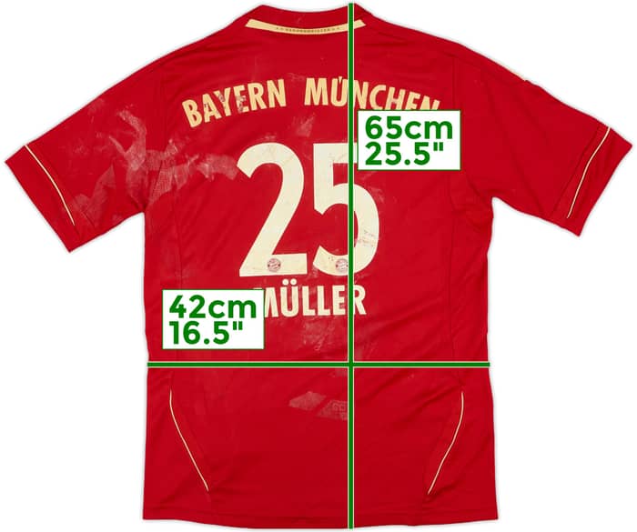 2011-13 Bayern Munich Home Shirt Muller #25 - 4/10 - (L.Boys)