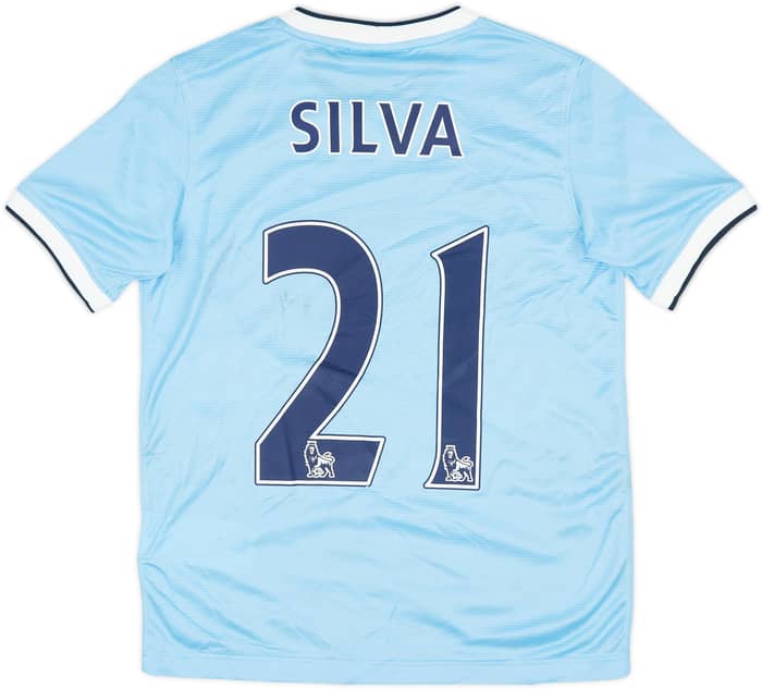 2013-14 Manchester City Home Shirt Silva #21 - 5/10 - (M.Boys)
