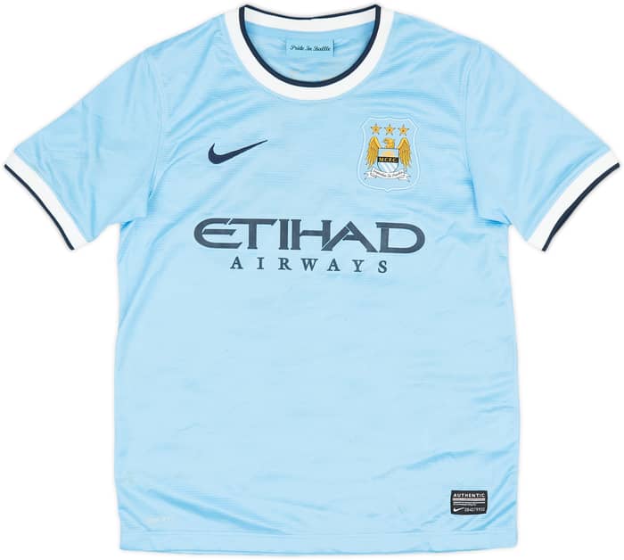 2013-14 Manchester City Home Shirt Silva #21 - 5/10 - (M.Boys)