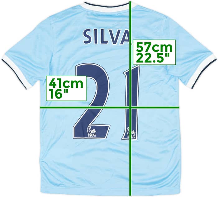 2013-14 Manchester City Home Shirt Silva #21 - 5/10 - (M.Boys)
