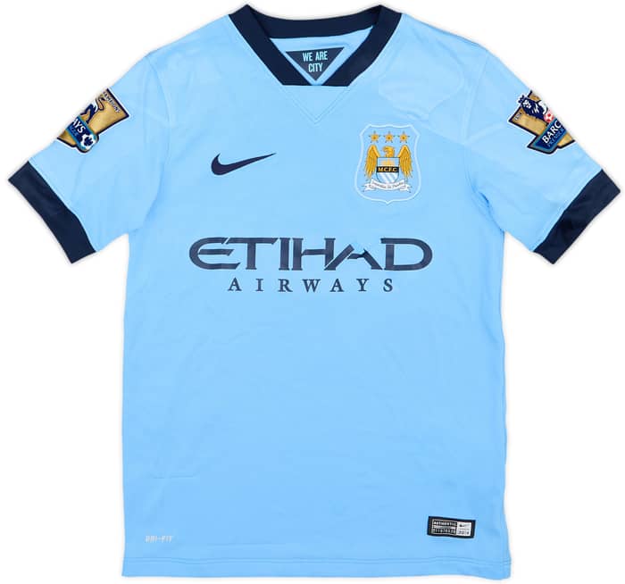 2014-15 Manchester City Home Shirt A. Negredo #9 - 3/10 - (S.Boys)