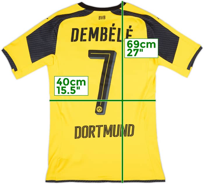 2016-17 Borussia Dortmund Authentic (ACTV) European Home Shirt Dembele #7 - 10/10 - (M)