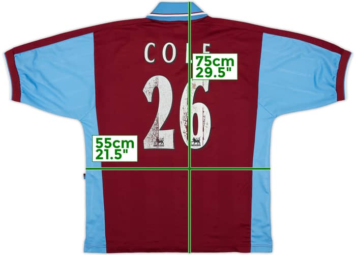 1998-99 West Ham Home Shirt Cole #26 - 4/10 - (L)