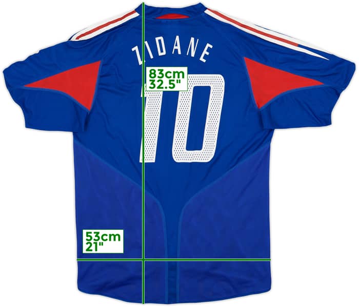 2004-06 France Home Shirt Zidane #10 - 9/10 - (L)
