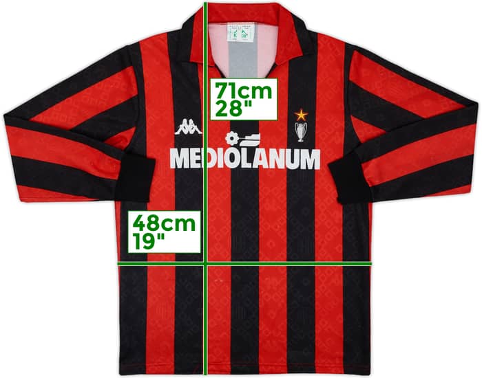 1989-90 AC Milan Home L/S Shirt - 6/10 - (M)