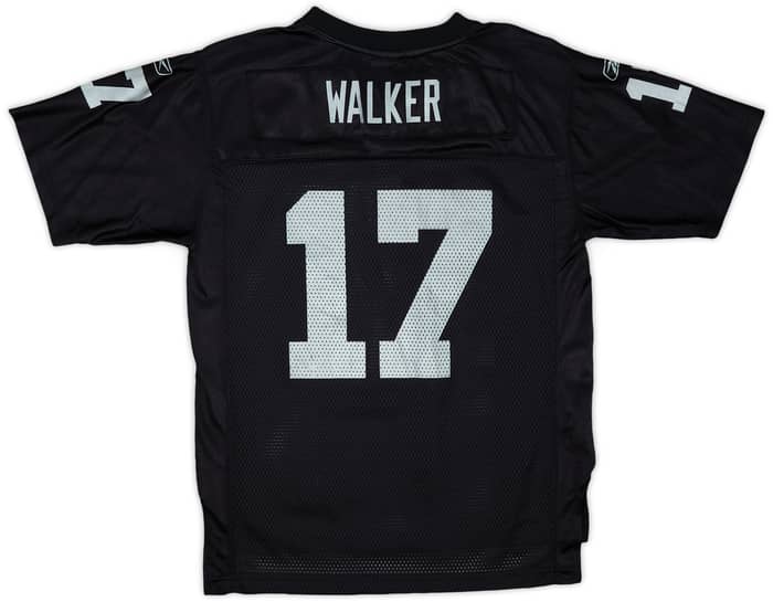 2008 Oakland Raiders Walker #17 Reebok On Field Home Jersey - 9/10 - (L.Boys)