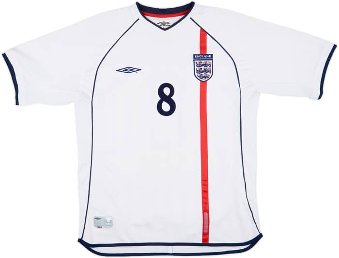 2001-03 England Home Shirt Scholes #8 - 6/10 - (L)