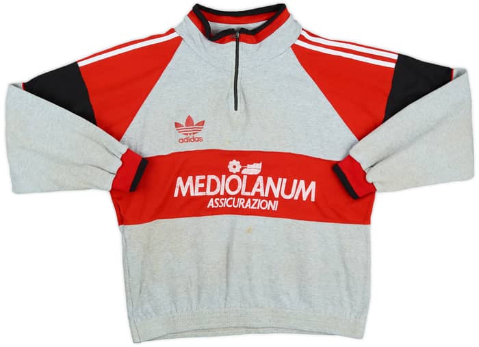 1990-92 AC Milan adidas 1/4 Zip Drill Top - 6/10 - (S)