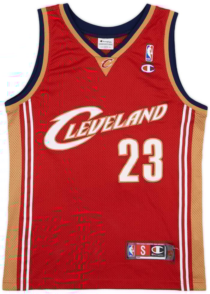 2003-10 Cleveland Cavaliers James #23 Champion Authentic Away Jersey - 6/10 - (S)