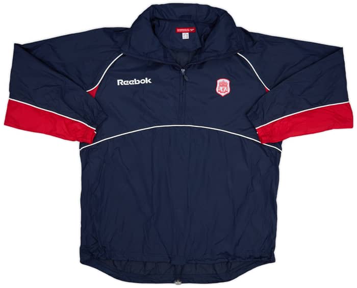 2000-01 Liverpool Reebok 1/4 Zip Hooded Rain Jacket - 8/10 - (L)