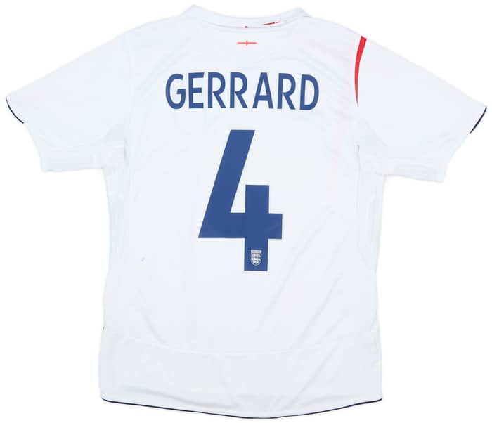 2005-07 England Home Shirt Gerrard #4 - 8/10 - (M)