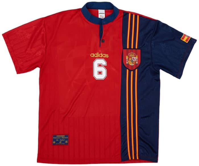 1996-98 Spain Home Shirt R.Hierro #6 - 9/10 - (L)