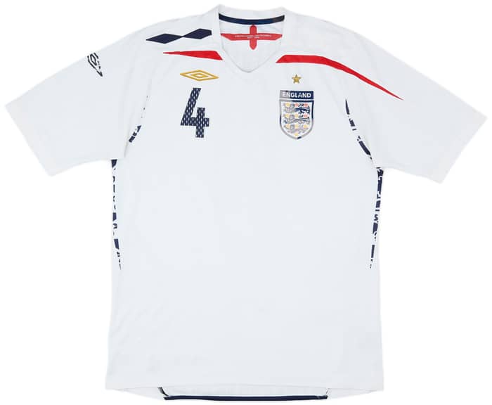 2007-09 England Home Shirt Gerrard #4 - 4/10 - (L)