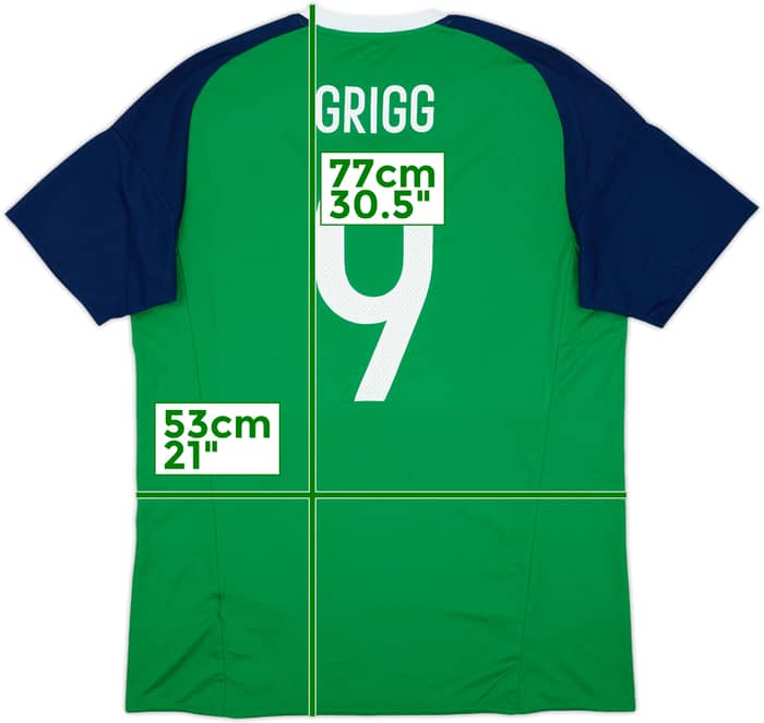 2016-17 Northern Ireland Home Shirt Grigg #9 - 8/10 - (L)