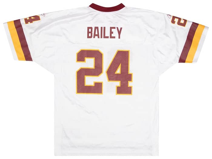 2002-03 Washington Redskins Bailey #24 Reebok On Field Jersey (Away) L