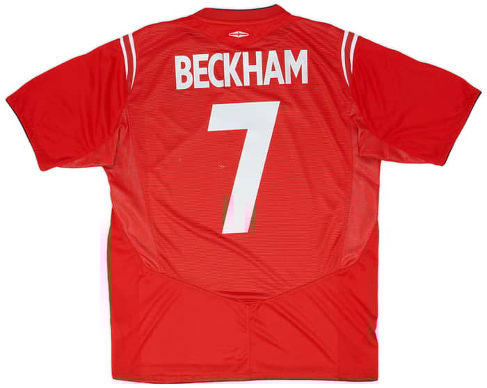 2004-06 England Away Shirt Beckham #7 - 6/10 - (L)