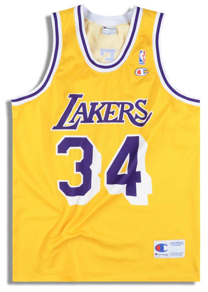 1996-99 LA Lakers O’Neal #34 Champion Jersey (Home) S