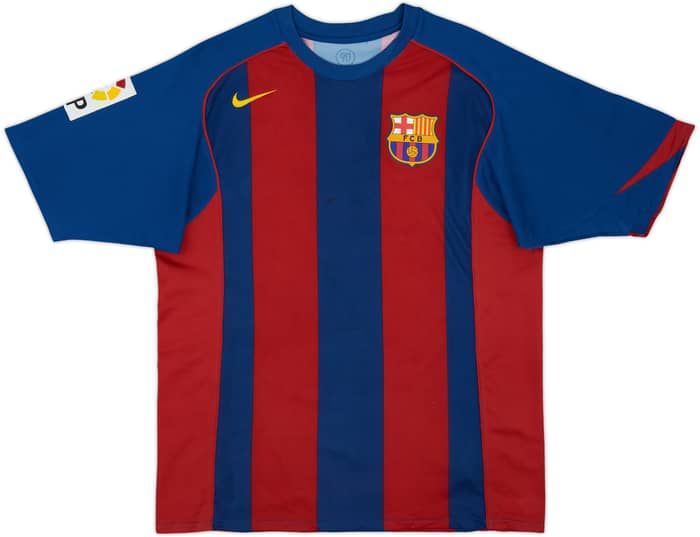 2004-05 Barcelona Basic Home Shirt Larsson #7 - 4/10 - (L)