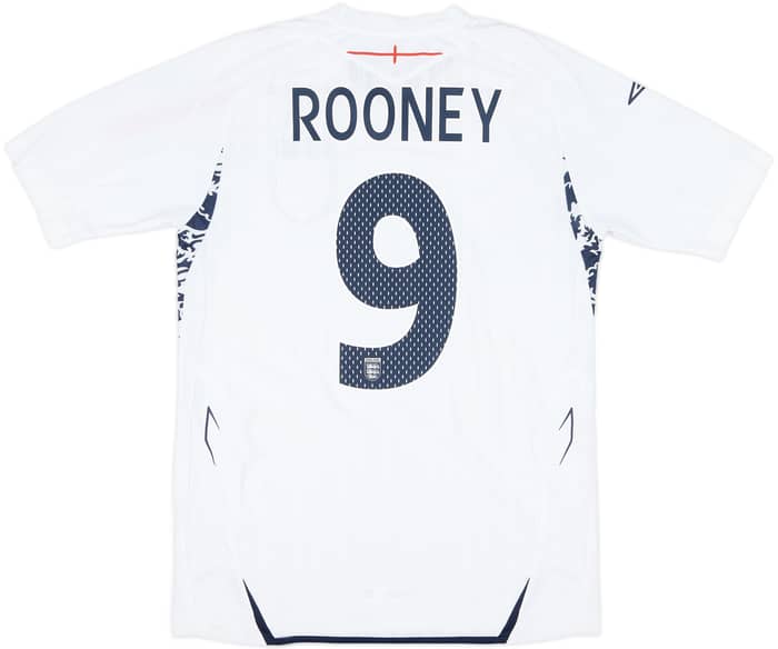 2007-09 England Home Shirt Rooney #9 (S)