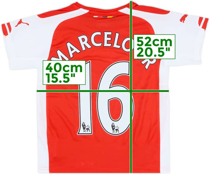 2014-15 Arsenal Home Shirt Marcelo Jr #16 (M.Boys)