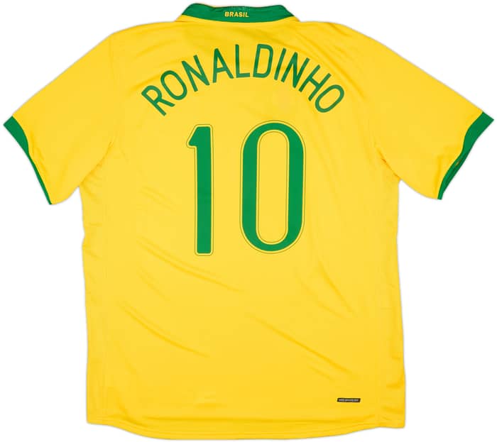 2006-08 Brazil Home Shirt Ronaldinho #10 (XL)