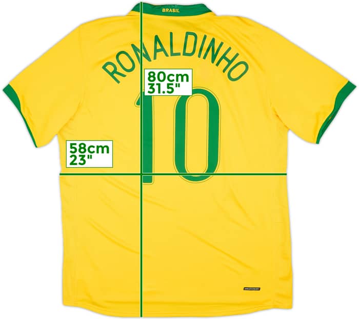 2006-08 Brazil Home Shirt Ronaldinho #10 (XL)
