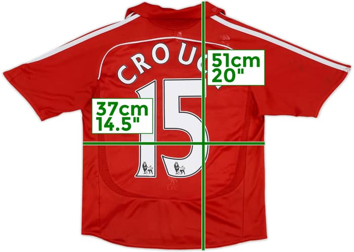 2006-08 Liverpool Home Shirt Crouch #15 - 5/10 - (M.Boys)
