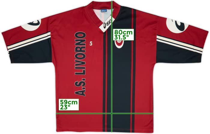 1996-97 Livorno Asics Player Issue Training Shirt #5 - 9/10 - (XL)