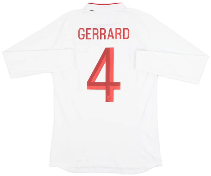 2012-13 England Home L/S Shirt Gerrard #4 - 9/10 - (M)