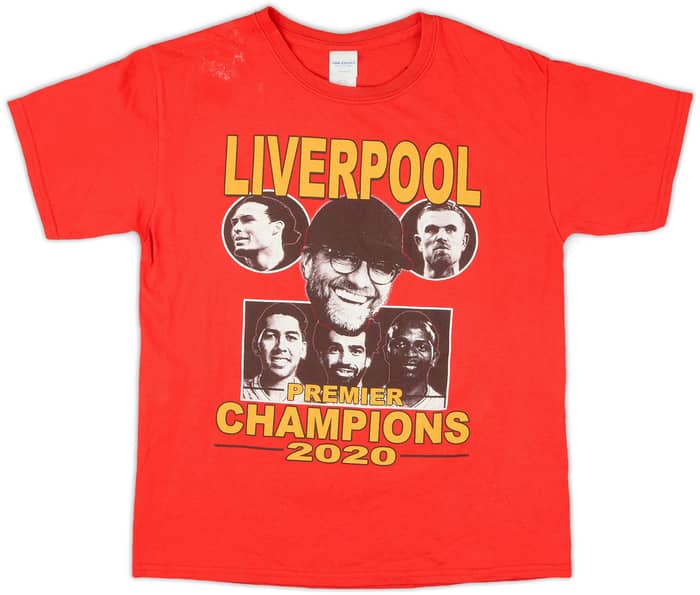 2020-21 Liverpool 'Premier Champions' Graphic Tee - 6/10 - (L.Boys)