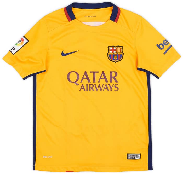 2015-16 Barcelona Away Shirt - 9/10 - (M.Boys)
