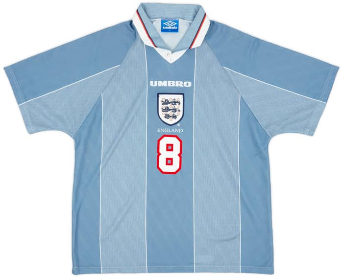 1996-97 England Away Shirt Gascoigne #8 - 8/10 - (XL)