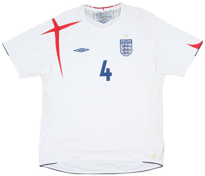 2005-07 England Home Shirt Gerrard #4 - 7/10 - (L)