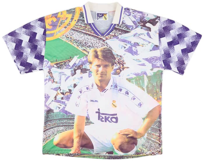 1994-96 Real Madrid Graphic Shirt Laudrup #10 - 8/10 - (XXL)