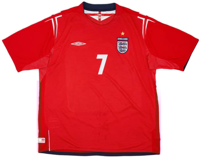 2004-06 England Away Shirt Beckham #7 - 6/10 - (XXL)