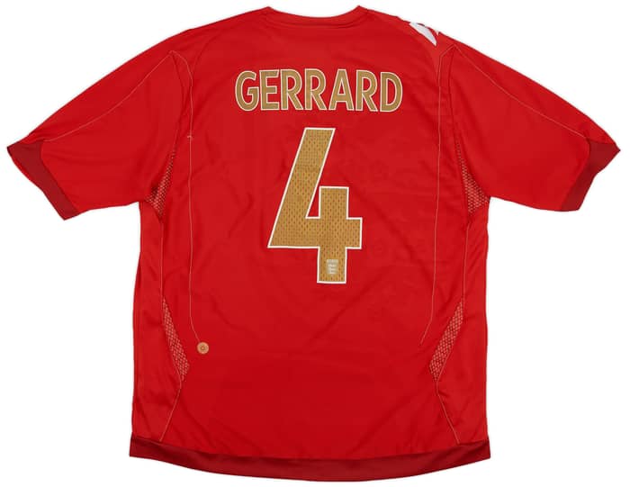 2006-08 England Away Shirt Gerrard #4 - 7/10 - (XL)