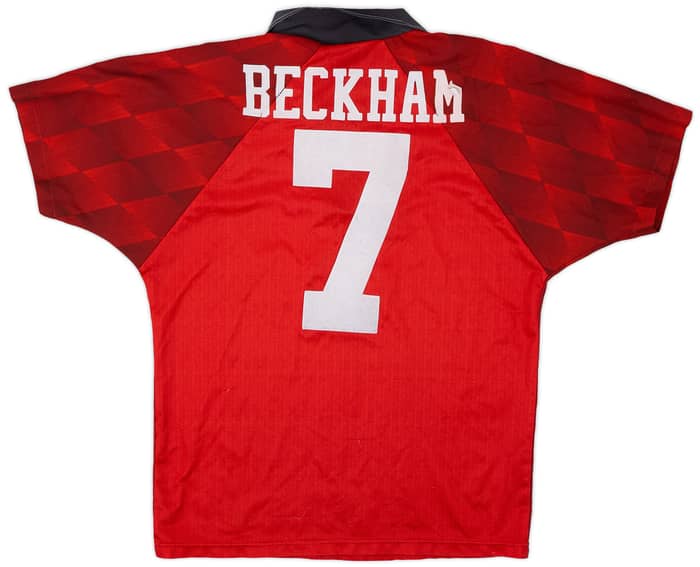 1996-98 Manchester United Home Shirt Beckham #7 - 5/10 - (Y)