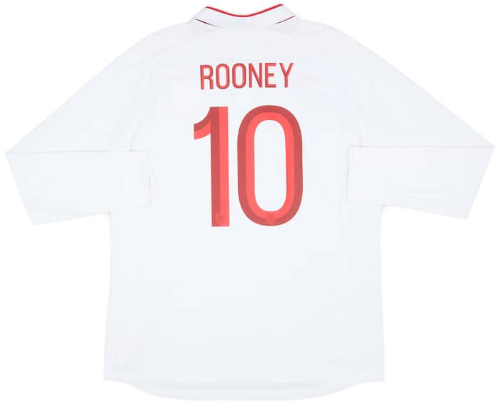 2012-13 England Home L/S Shirt Rooney #10 - 9/10 - (XL)