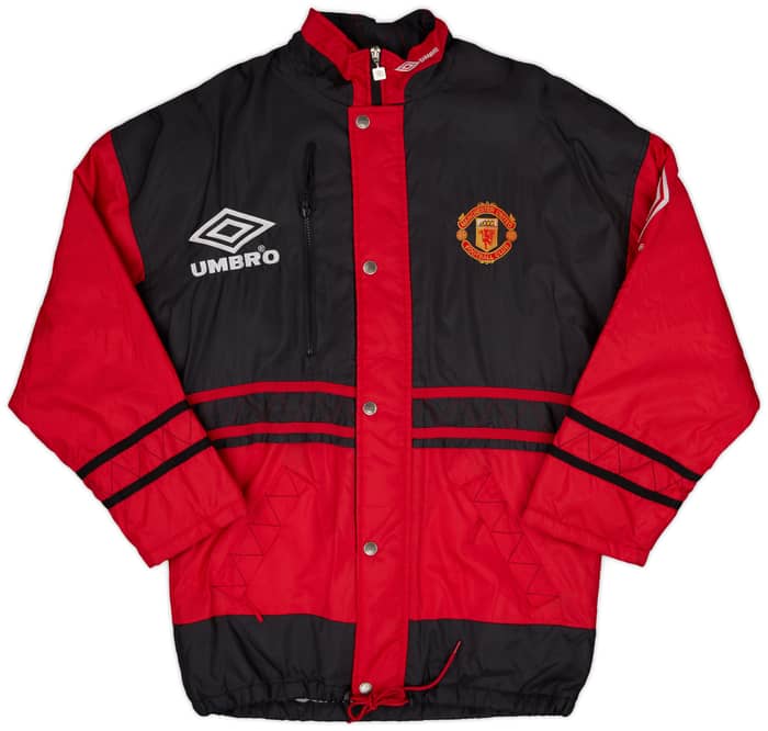1996-97 Manchester United Umbro Bench Coat - 9/10 - (XL.Boys)