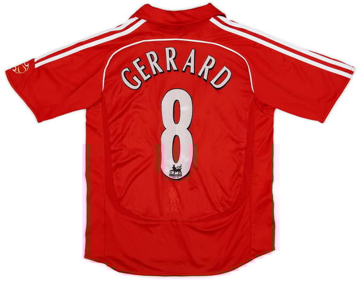 2006-08 Liverpool Home Shirt Gerrard #8 - 6/10 - (XL.Boys)