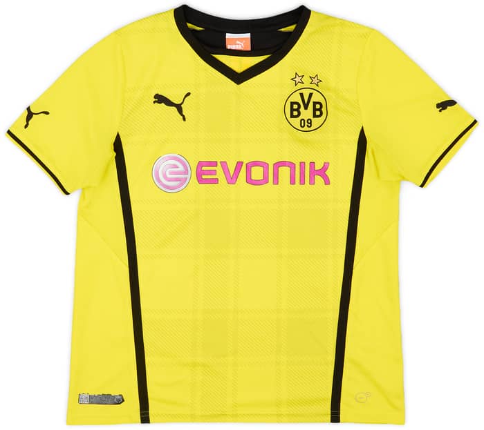 2013-14 Borussia Dortmund Home Shirt Aubameyang #17 - 6/10 - (XL.Boys)