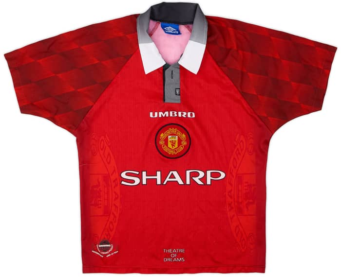 1996-98 Manchester United Home Shirt Beckham #7 - 5/10 - (Y)